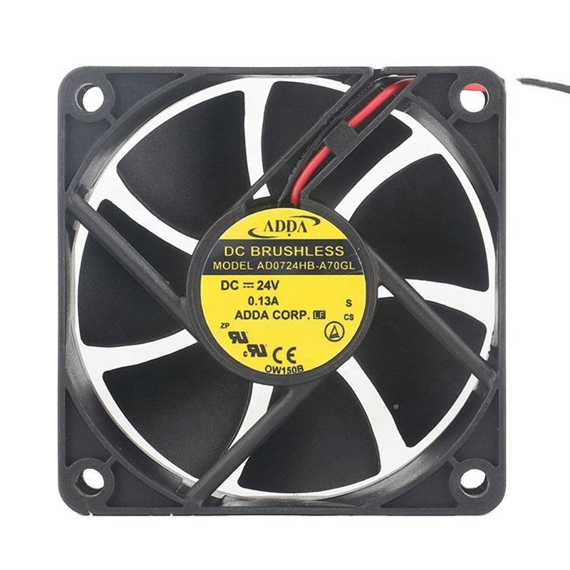 Original ADDA 48V 24V 5V DC24V 0.13A EC AC 70x70x25MM 7025 7CM 2-wire High-air Volume Inverter Mute AD0724HB-A70GLcooling Fan